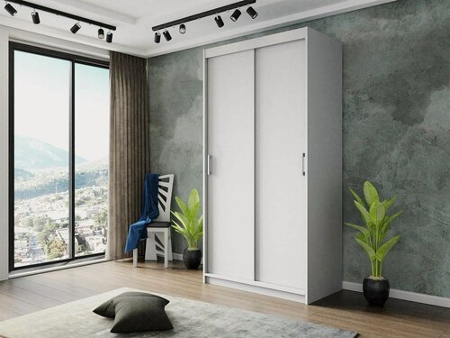 Изображение товара Шкаф-купе Ираида 2 Белый Фасадный 0101 NOW 110*50*260 см Фиеста Для одежды, в прихожую,