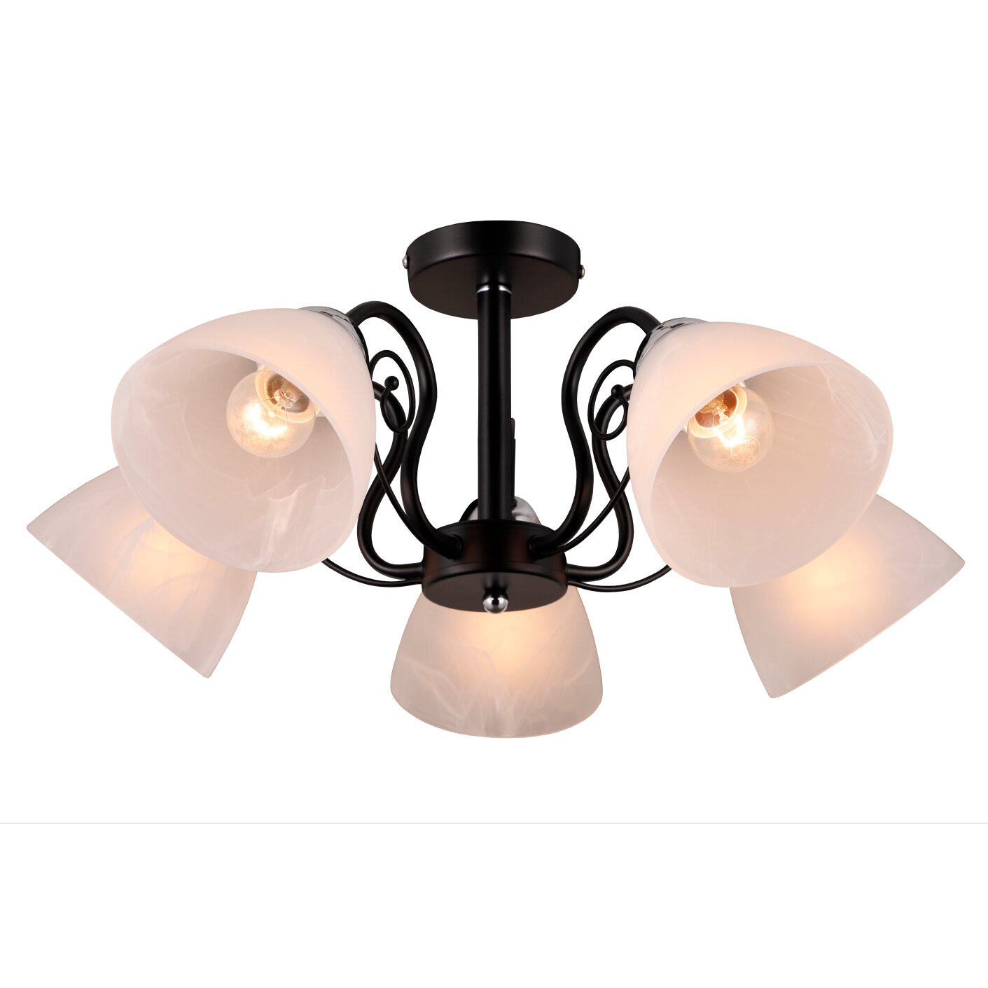Люстра потолочная Shatten BORES E27 5x40W матовый черный хром