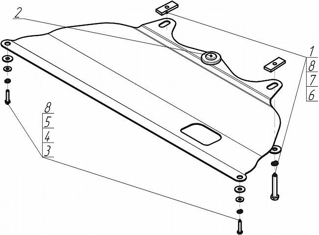 Защита сталь 2 мм ГУР Infiniti FX 35 арт. MOTODOR.08002
