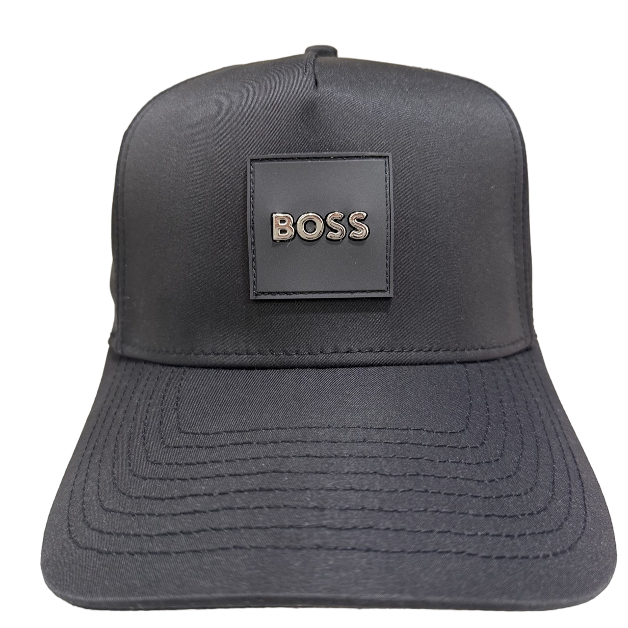 Нейлоновая бейсболка с логотипом BOSS, изогнутый козырек, твердый лоб