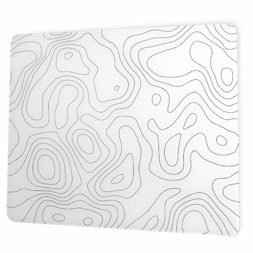 XVX белый стеклянный коврик для мыши, black topographic, L