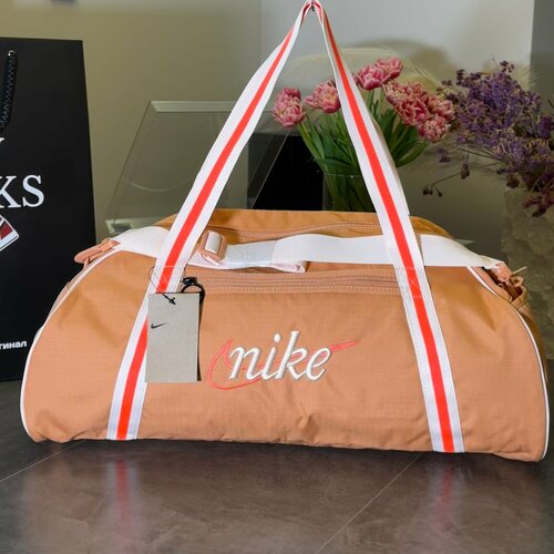 фото Сумка тоут nike, фактура зернистая, коричнево-красный