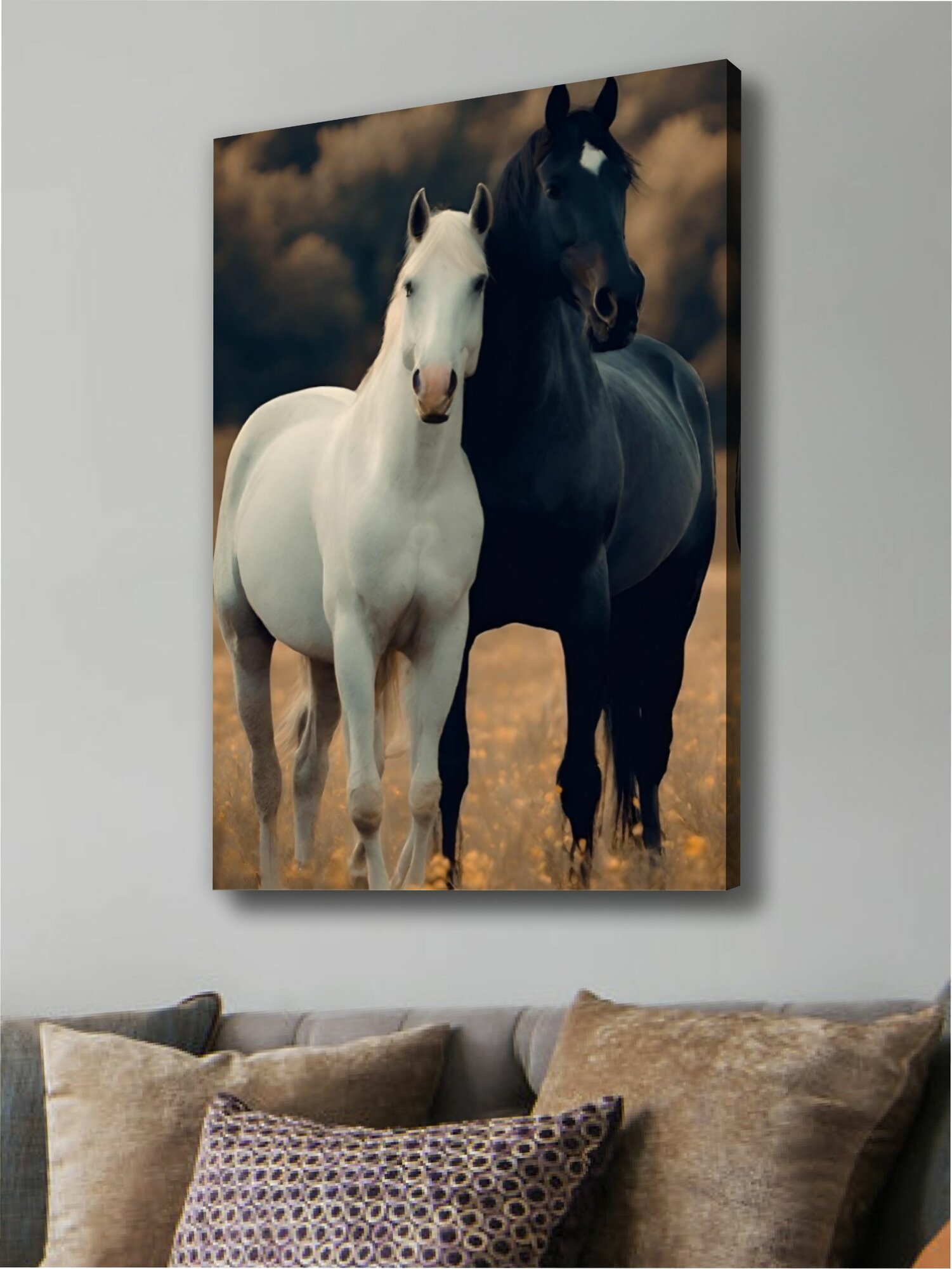 Картина Два коня интерьерная 50x70см 1шт.