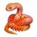 Миниатюрная 3D печатная змея из пластика, red, 30CM