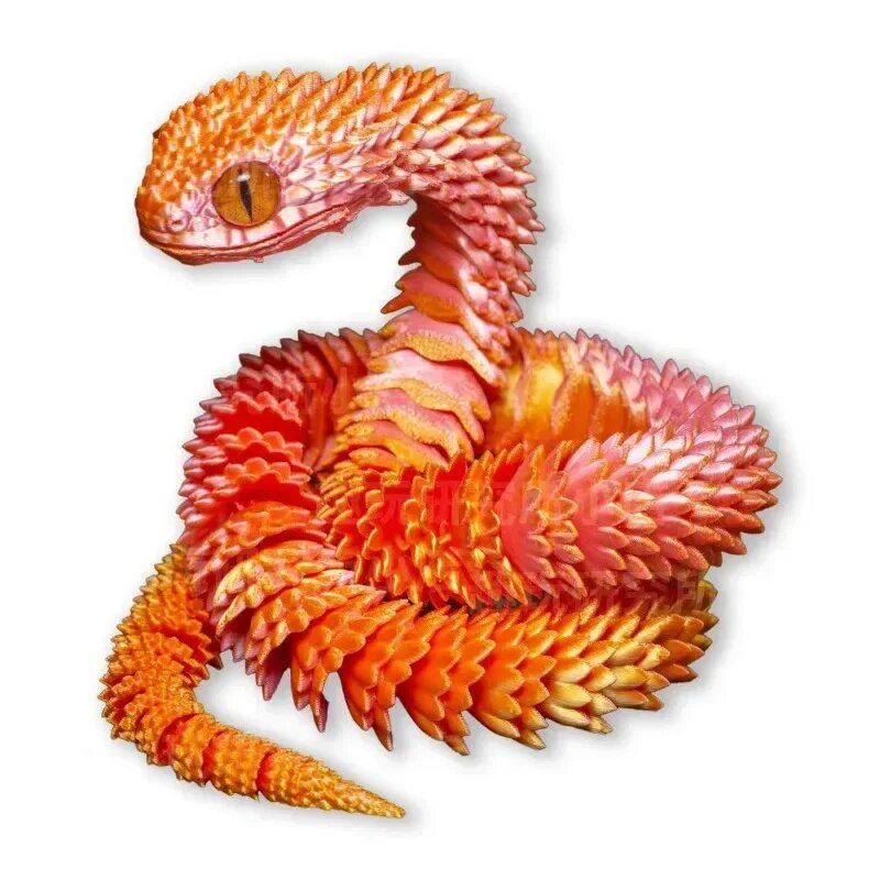 Миниатюрная 3D печатная змея из пластика, red, 30CM