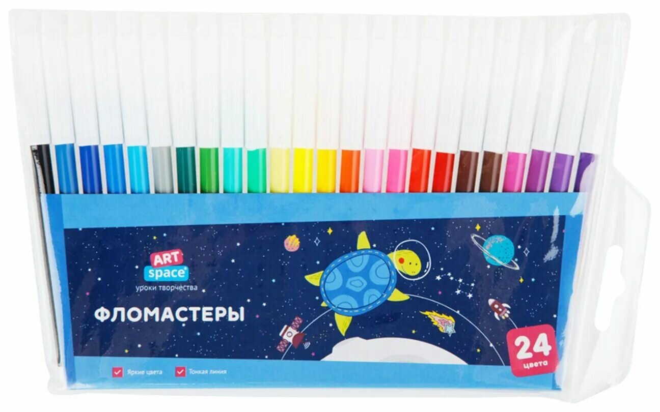 Фломастеры Monet SPACE 2WP006, 24 шт, водная основа, пулевидный наконечник