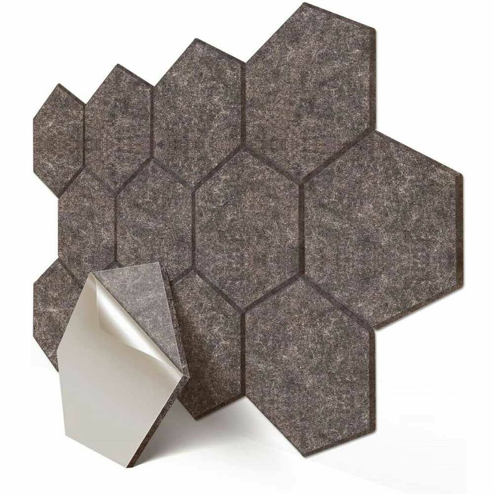 BEIYIN 48 шт. Шестиугольный самоклеящийся Звукопоглощающий материал 30X26CM Шумоизоляция для перегородок декоративные панели для стен