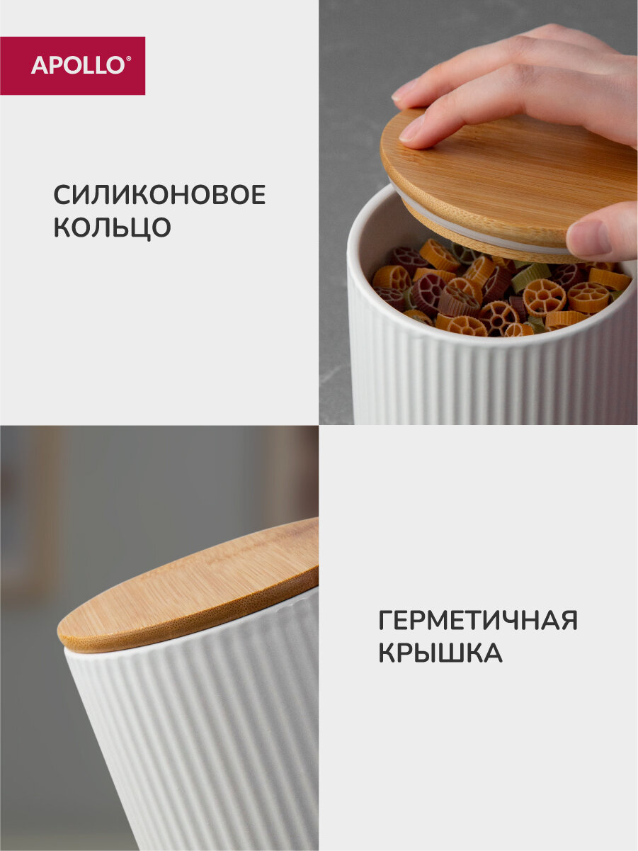 Банка для хранения сыпучих продуктов Apollo "Ribb", объем 700 мл — фото 1