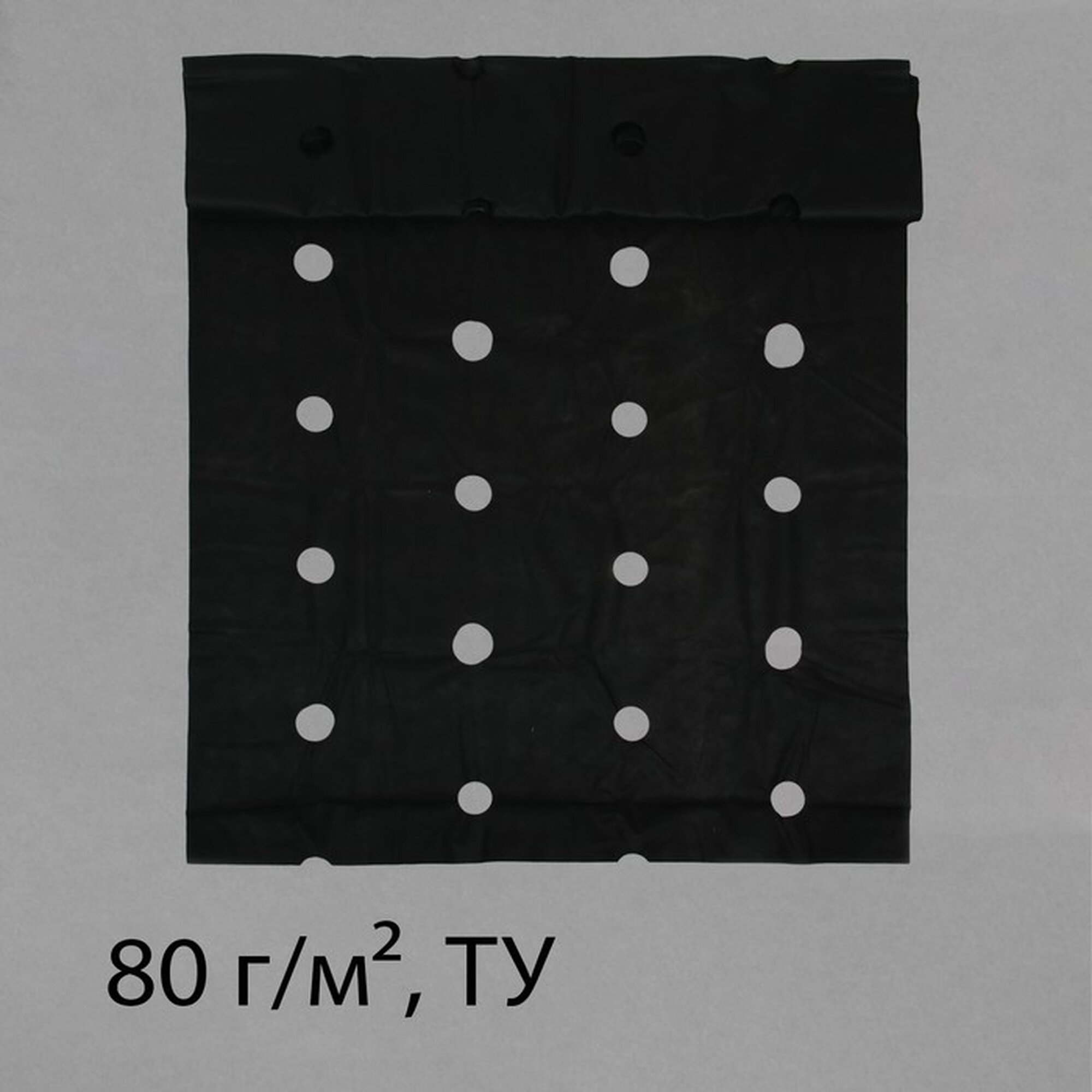 Материал мульчирующий, с перфорацией (4 ряда), 20 × 1,6 м, плотность 80 г/м², спанбонд с УФ-стабилизатором, чёрный, Greengo, Эконом 30%