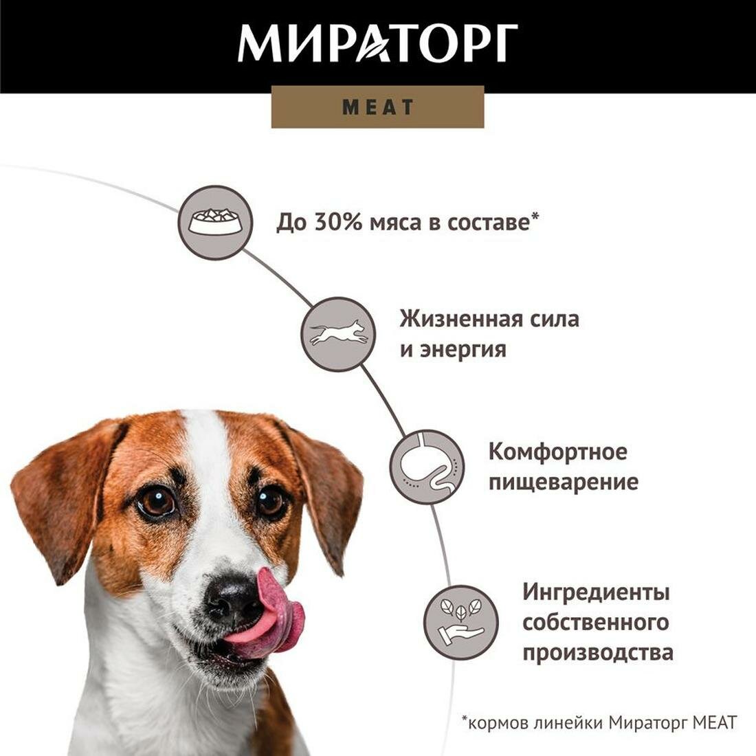 Мираторг Meat сухой корм для взрослых собак мелких пород полнорационный, с нежной телятиной 1,1 кг — фото 1
