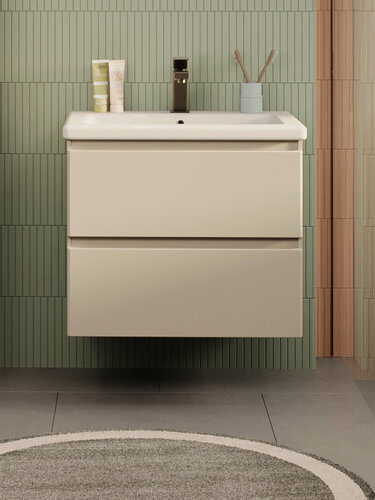 Изображение товара Тумба подвесная SanStar Riana 60 с раковиной Como 60 (комплект) для ванной комнаты, cappuccino