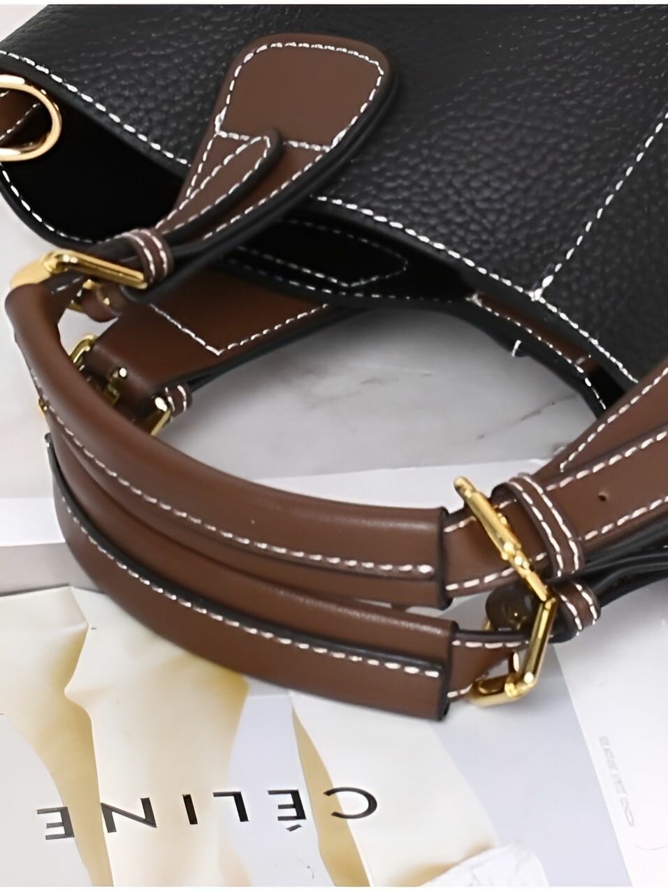 Сумка тоут КожаноFF, фактура гладкая, черный — фото 1