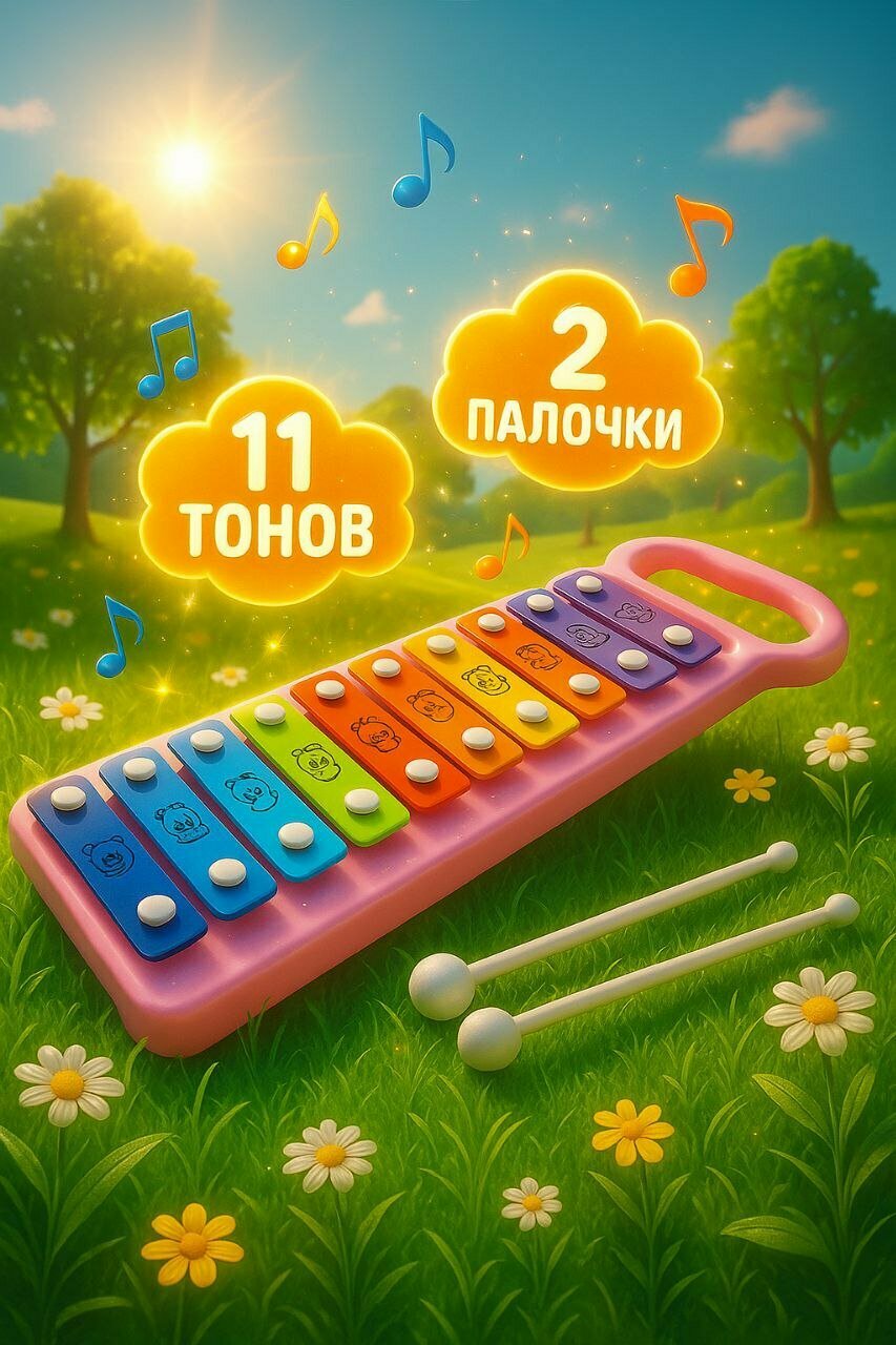 Деревянная развивающая игрушка - музыкальный инструмент Ксилофон