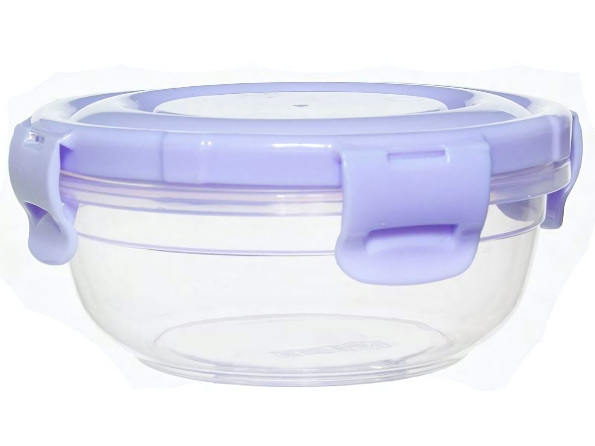 Контейнер круглый 04л пластиковый с защёлками для СВЧ цвет в ассортименте