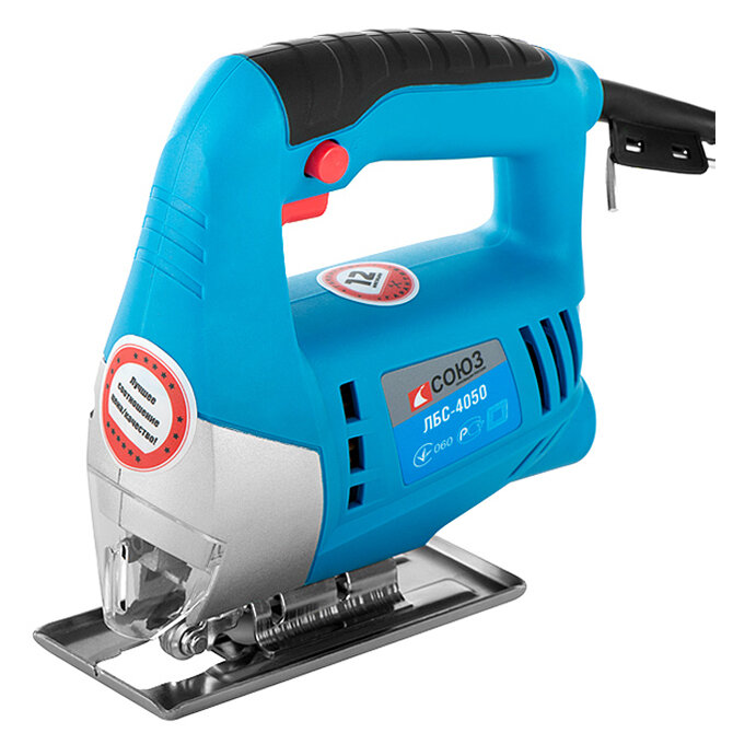 Лобзик СОЮЗ ЛБС-4050 Потребляемая мощность - 500 Вт Регулировка оборотов / ходов - Нет Тип инструмента - Сетевой