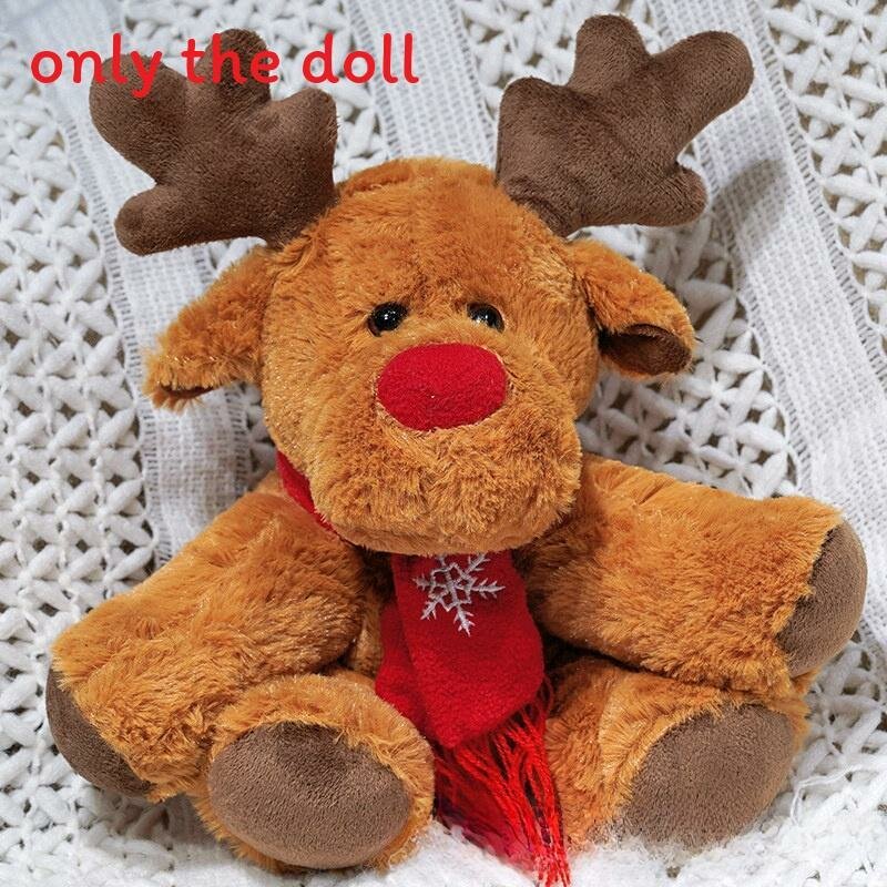 Рождественская свеча и колокольчик мягкая игрушка с мягким наполнителем для украшения дома на праздник красный шарф 30 см