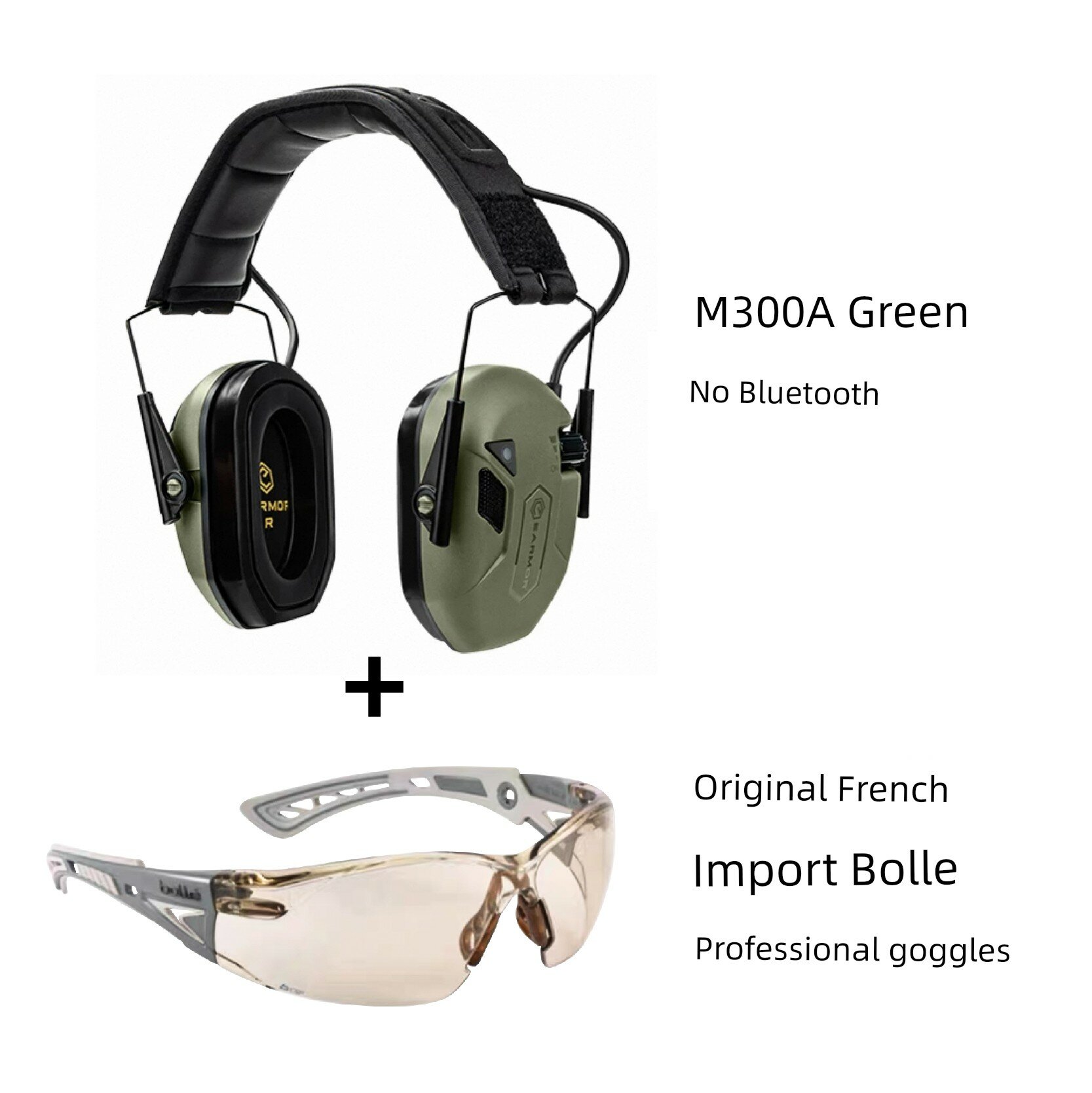 EARMOR M300A тактический шумоподавляющий наушник без Bluetooth, зеленый, французские тактические очки