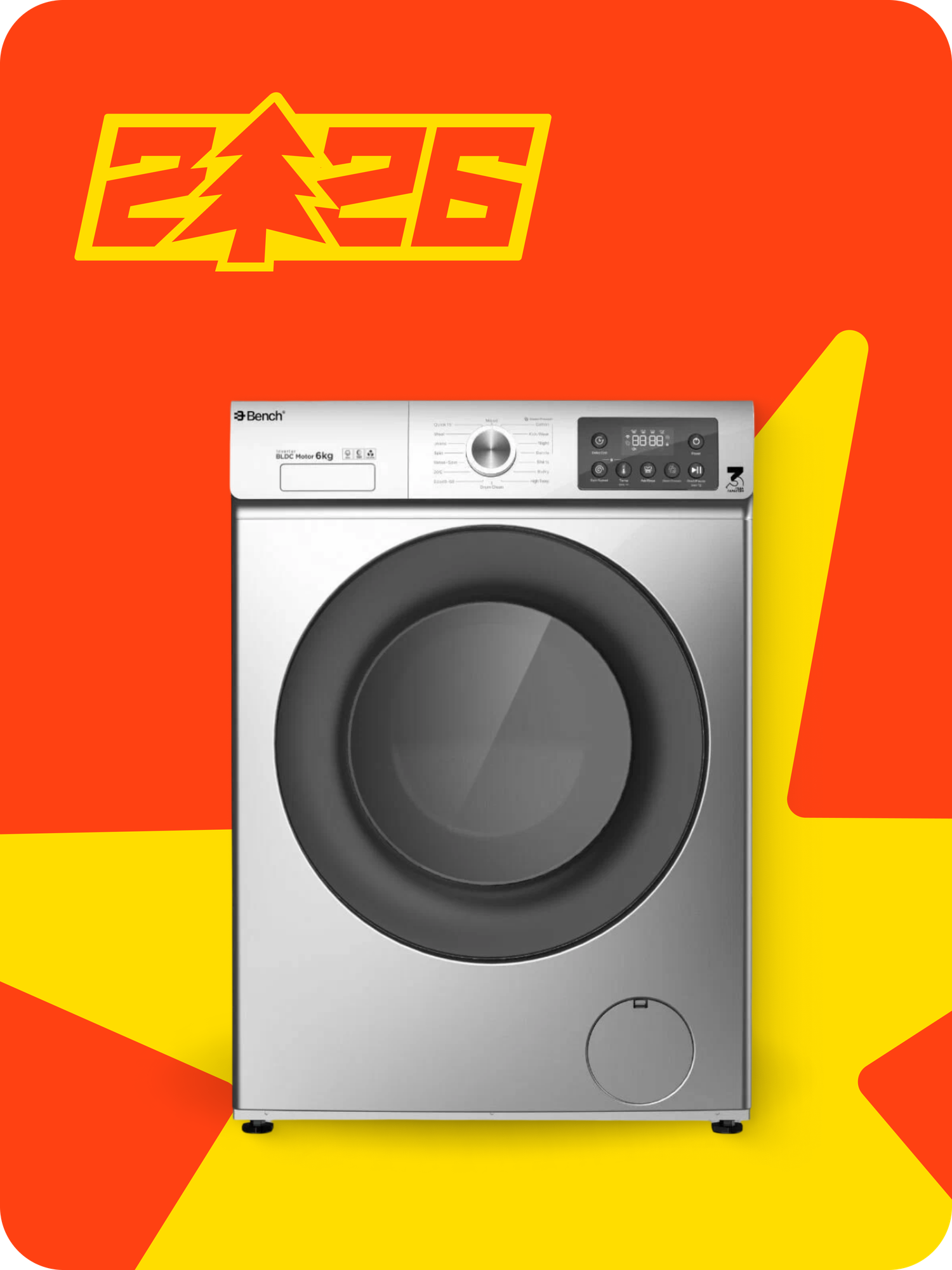 Стиральная машина Bench BW-S61J02FG, Inverter BLDC Motor 3D Steam Prewash