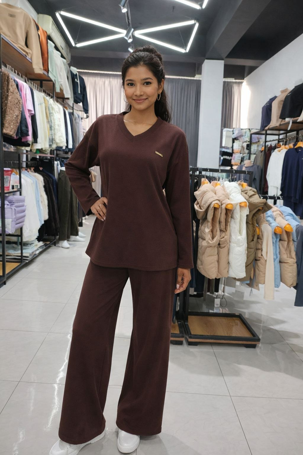 Костюм спортивный Костюм двойка из лонгслива и кюлот