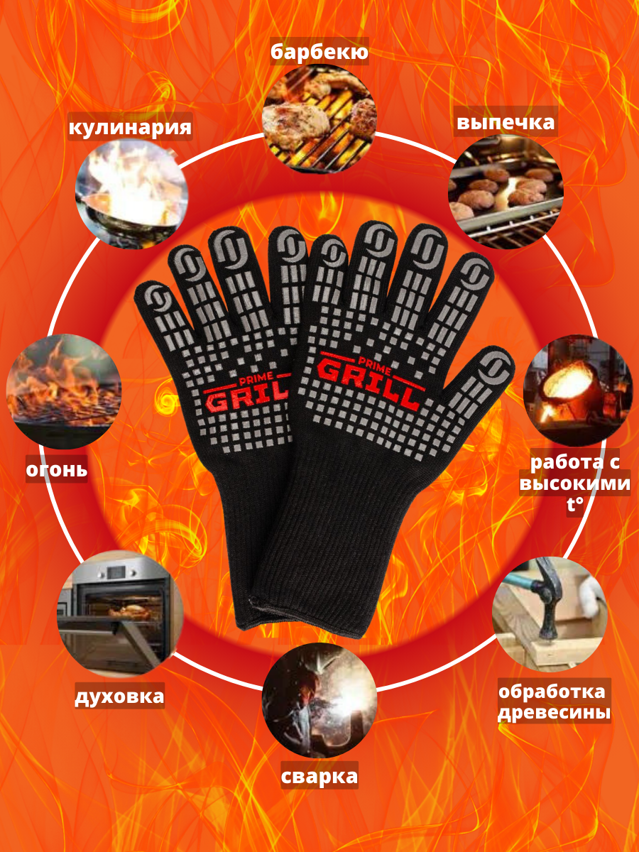 Prime Grill BBQ Gloves от Inkbird Термостойкие перчатки термостойкие прихватки жаропрочные для гриля барбекю мангала и духовки