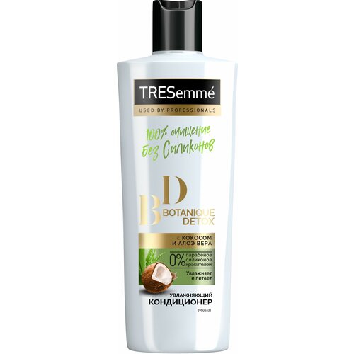 TRESemme Botanique Detox кондиционер для волос без силиконов Увлажняющий, с экстрактами кокоса и алое вера, 400 мл