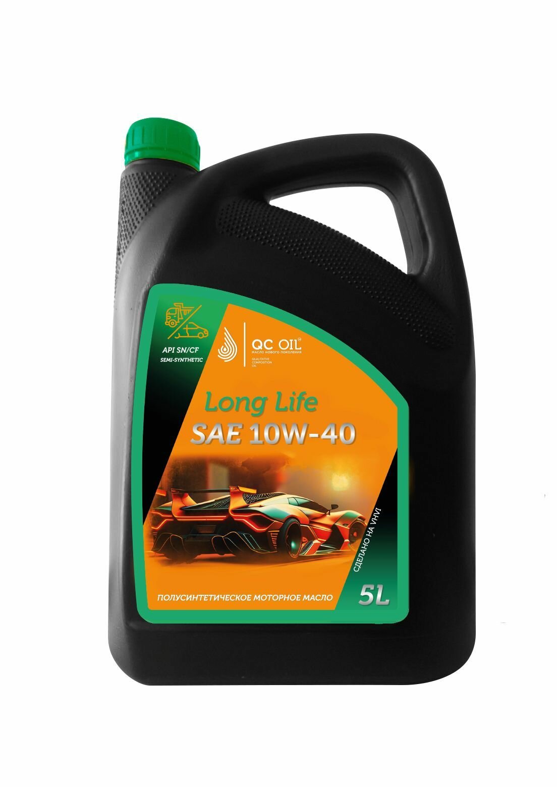 Моторное масло SAE 10W-40 SN/CF QC OIL Long Life плакирующее полусинтетическое, канистра 5л