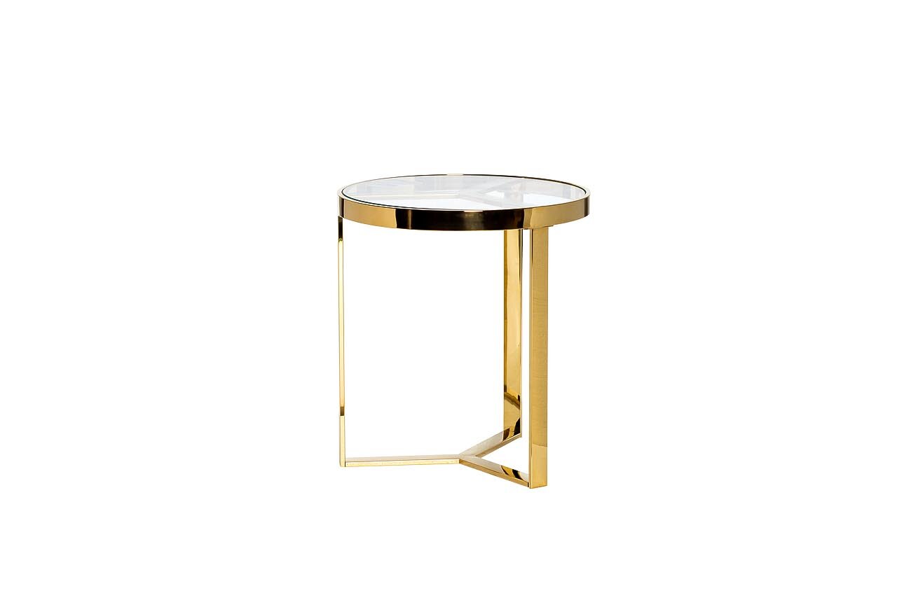 Столик Garda Decor журнальный с прозрачным стеклом (цвет золото) 47ED-ET031GOLD