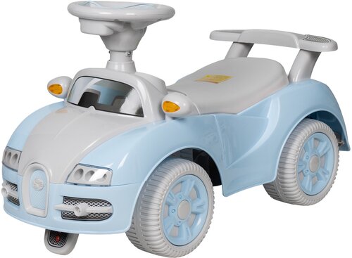 Детский толокар каталка Farfello CCV11, от 1 года до 3-х лет, до 22 кг, музыкальный руль, багажник, цвет голубой