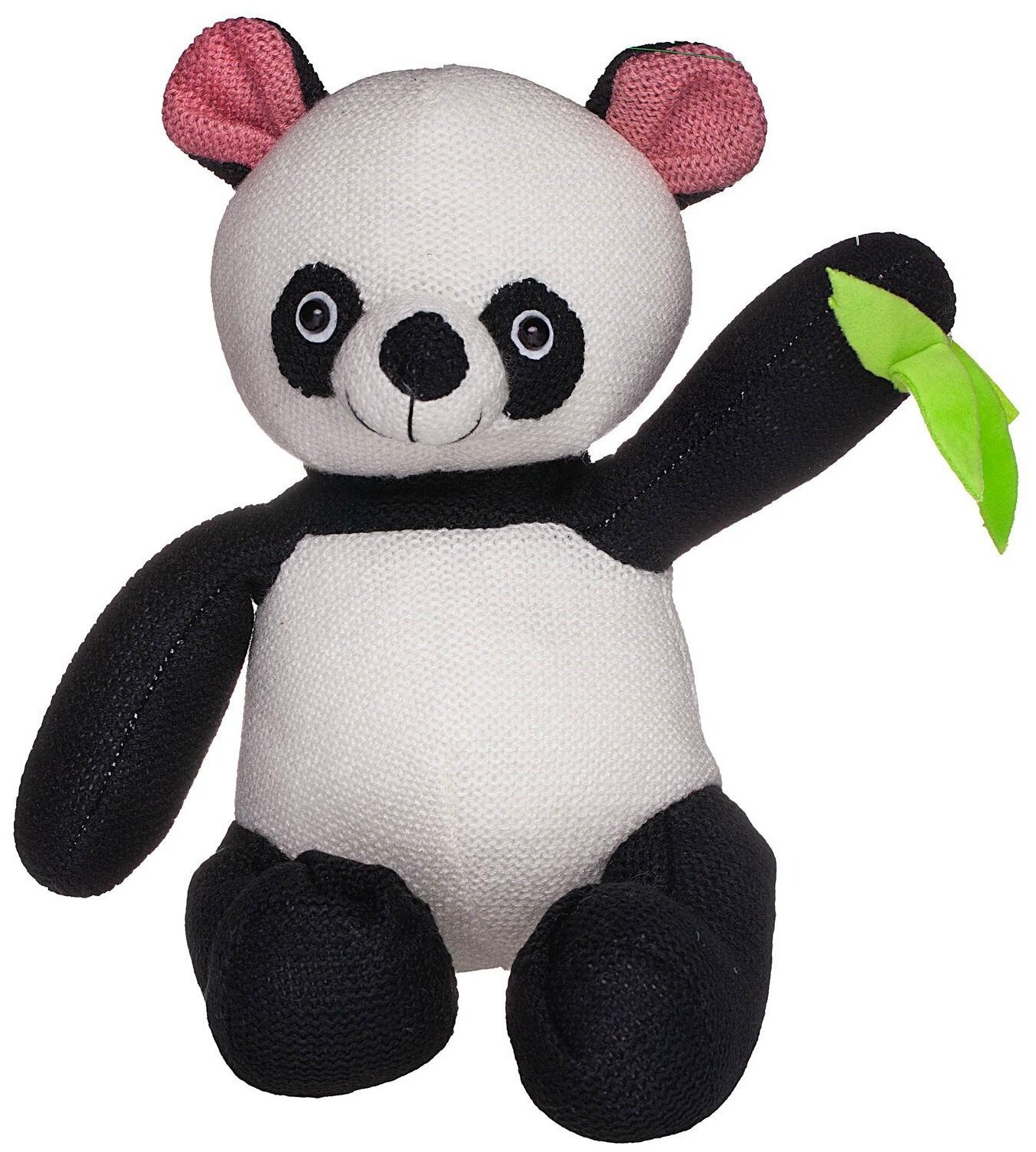 Мягкая игрушка Abtoys Knitted Панда вязаная, 21 см, черно-белый