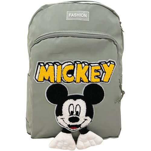 Рюкзак школьный, ранец, портфель школьный, вместительный универсальный с Микки маусом оливковый