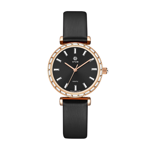 Наручные часы УЧЗ 3020L-4, черный, золотой