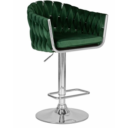 Стул барный Лого-М DOBRIN MARCEL сиденье зеленый велюр (MJ9-88), основание хромированная сталь
