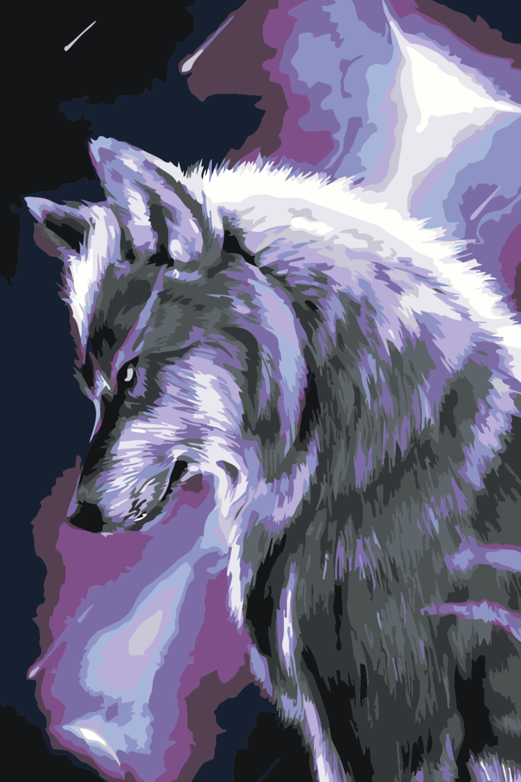 Картина по номерам Грозный волк на стену
