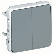 Plexo Переключатель 2 кл. серый IP55 Legrand 069525