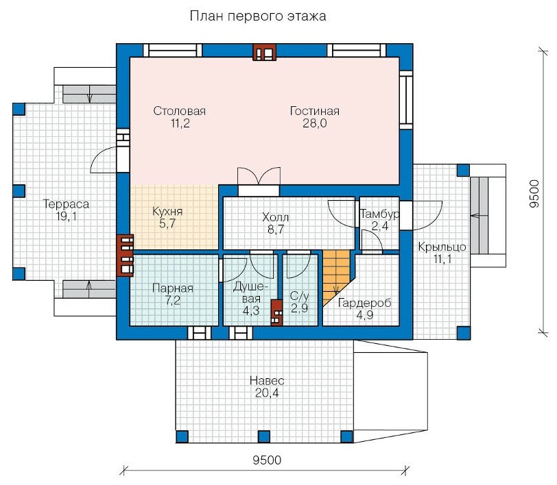 Проект газобетонного дома Catalog-Plans-57-91 (147,59кв. м, 10x10м, газобетон 400) - фотография № 2