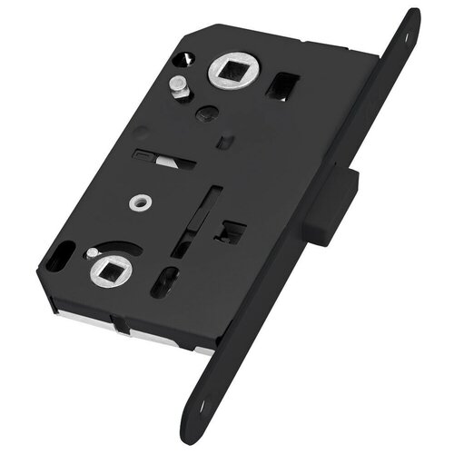 Замок межкомнатный BONAITI B-Forty с магнитной защелкой, черный, WC95мм, фронтальная планка 18х196мм