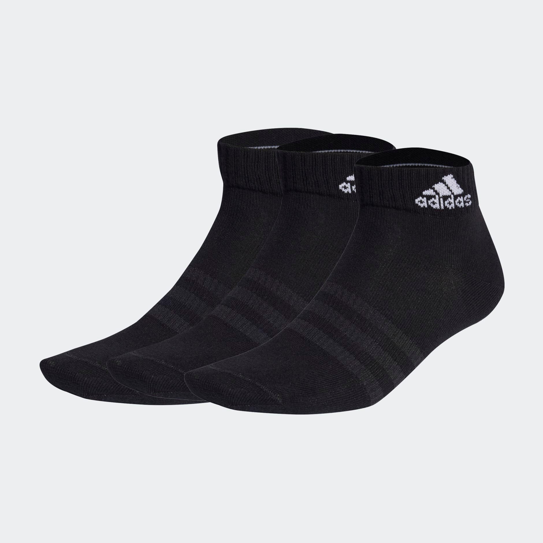 Носки спортивные adidas Thin and Light Ankle, комплект, 3 пары, размер 40/42 EU, черный
