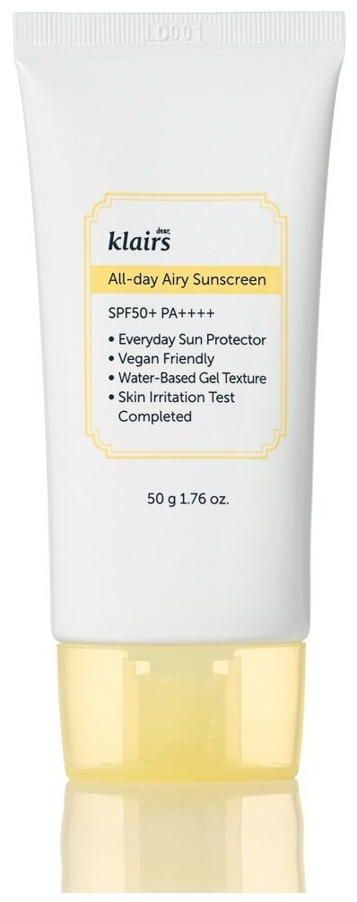 KLAIRS Увлажняющий солнцезащитный крем All-day Airy Sunscreen SPF50 PA++++, 50 гр