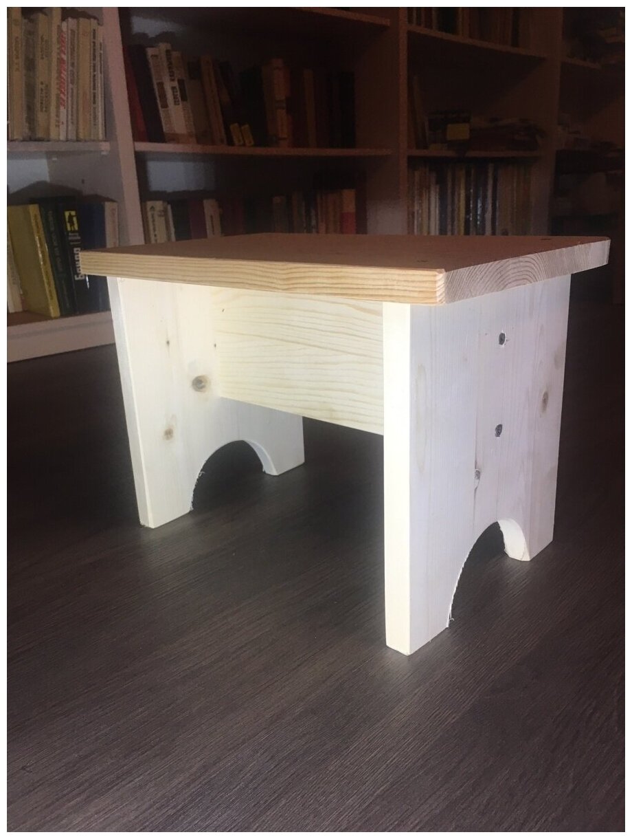 Табурет, скамейка деревянная без покрытия - фотография № 4