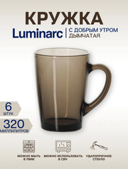 Набор кружек LUMINARC С добрым утром эклипс дымчатая 320мл 6 штук