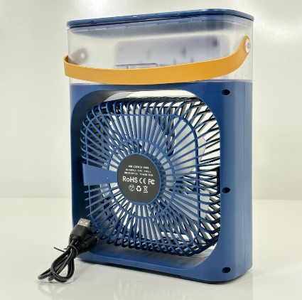 Настольный вентилятор с функцией увлажнения Синий - фотография № 3