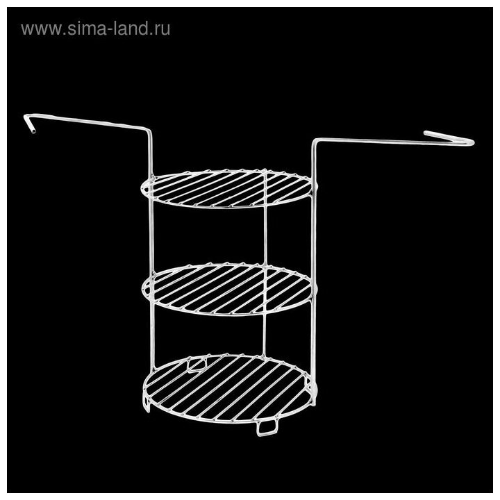 Этажерка-гриль 3-ярусная, средняя, диаметр 22 см, высота между ярусами 12 см - фотография № 4