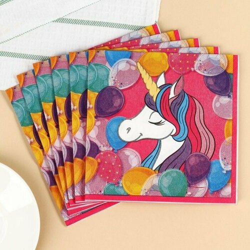 Салфетки бумажные 33х33 см 20 штук 3-х слойные Минни и Единорог 486₽