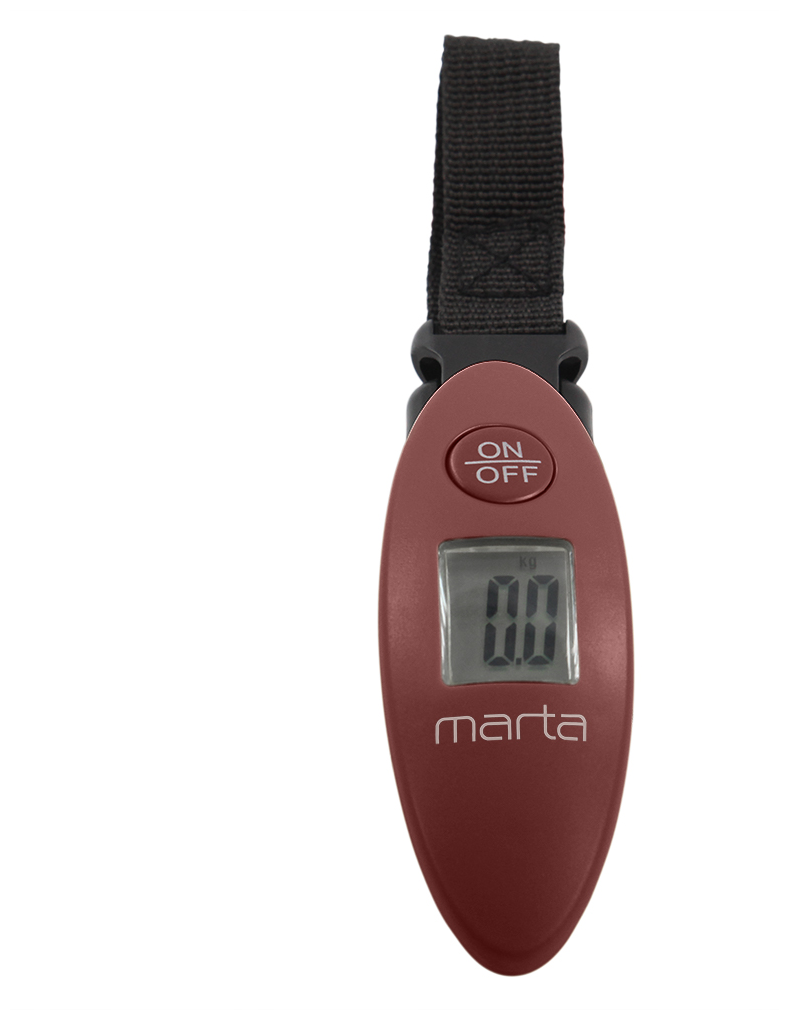 MARTA MT-1645 бордовый гранат весы безмен электронные - фотография № 3