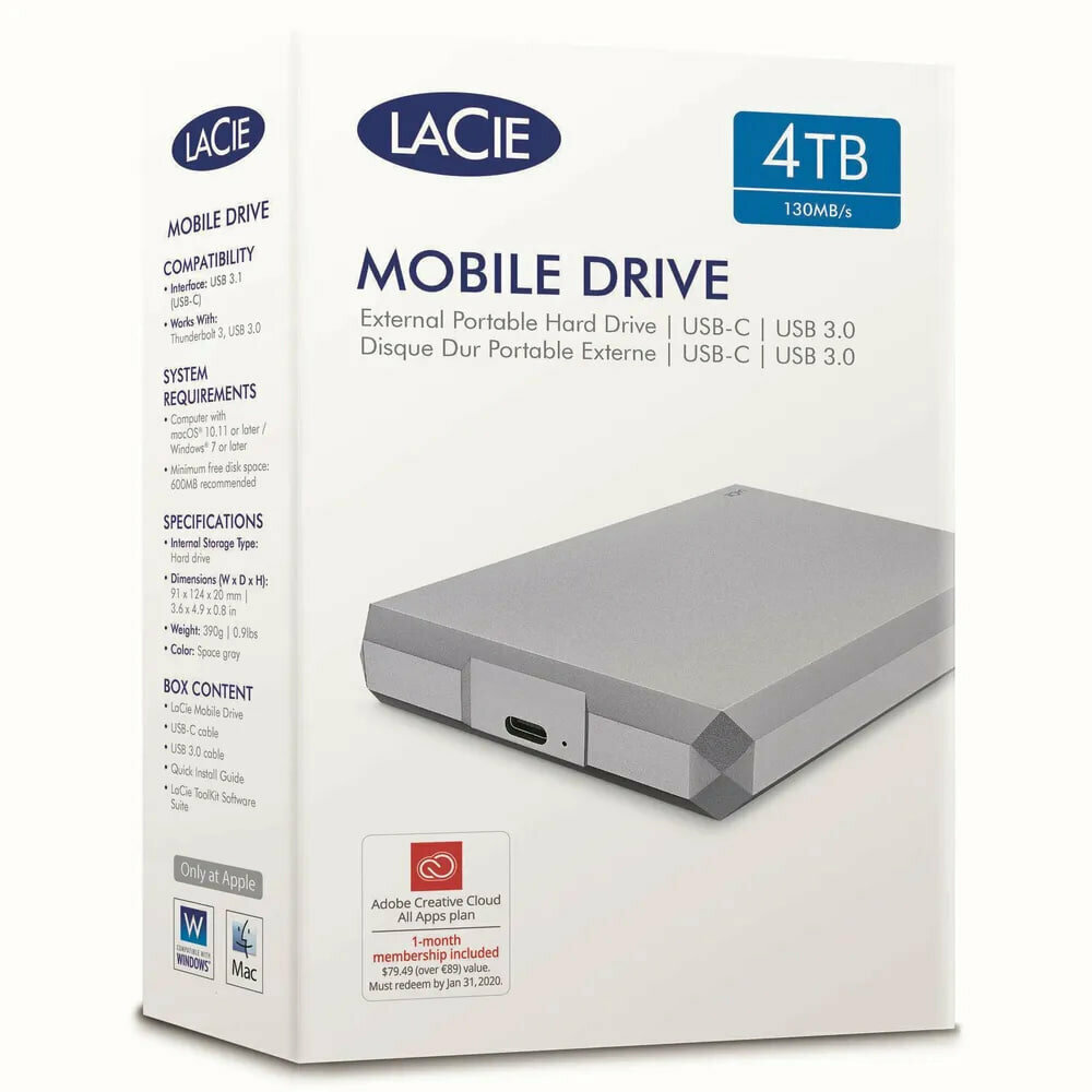 LaCie Mobile Drive 4ТБ (серебристый) - фото №14