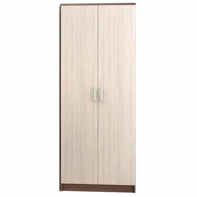 Шкаф двухстворчатый комбинированный для одежды в прихожую, спальню или гостиную 80см Ясень шимо темный/светлый - СМ1144