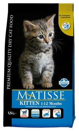 FARMINA Сухой сбалансированный корм для котят Matisse курица 7154 | Matisse Kitten 1,5 кг 39053 (2 шт)