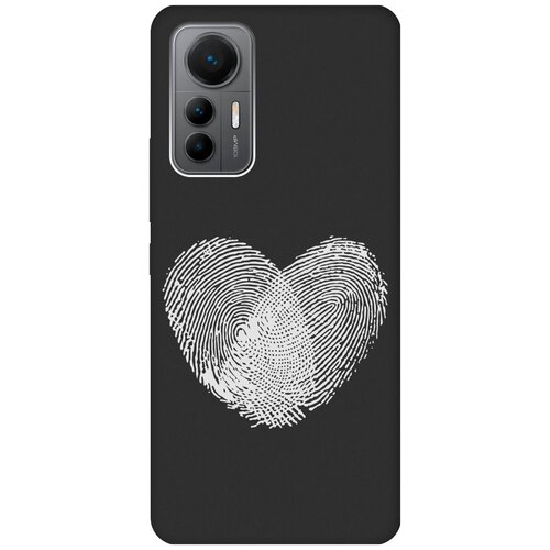 Матовый чехол Lovely Fingerprints W для Xiaomi 12 Lite / Сяоми 12 Лайт с 3D эффектом черный матовый чехол football w для xiaomi 12 lite сяоми 12 лайт с 3d эффектом черный