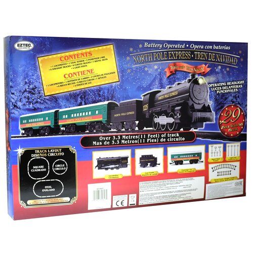 Железная дорога NORTH POLE EXPRESS TRAIN SET (29 частей) 60627 железная дорога голубая стрела паровоз тендер 2 пассажирских вагона 1 цистерна 1 контейнерная платформа станция