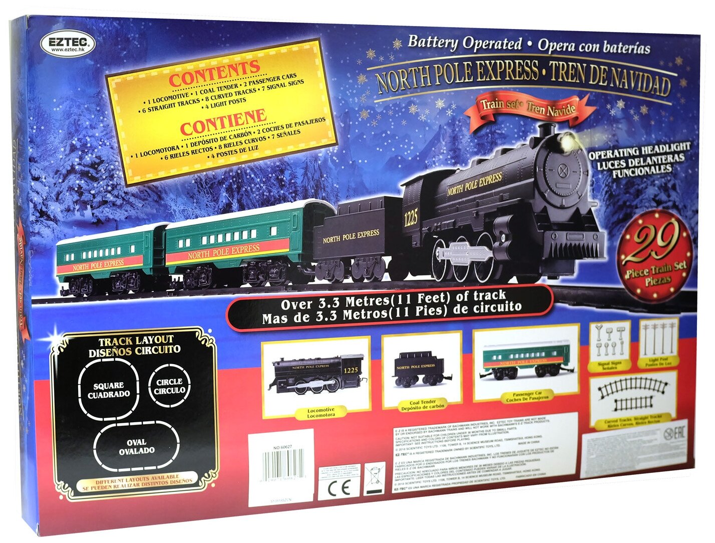 Eztec 60627 Железная дорога NORTH POLE EXPRESS TRAIN SET (29 частей) - фото №1